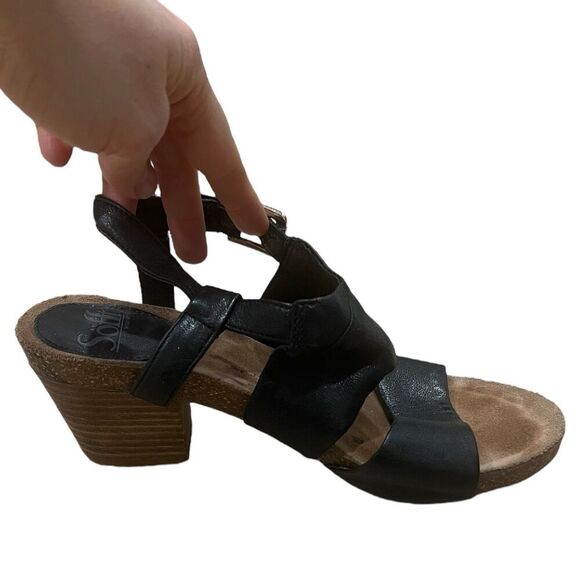 Sofft Black Leather Block Heel Melina Sandals 7.5 - Picture 3 of 7